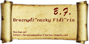 Breznyánszky Flóris névjegykártya